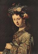Saskia as Flora (detail) dh Rembrandt